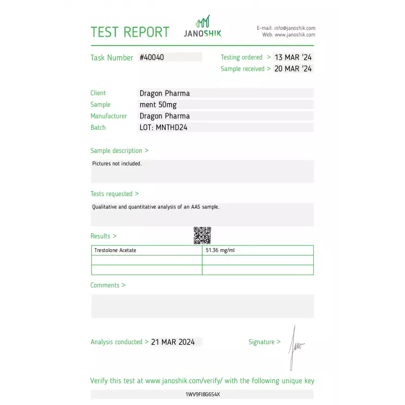 MENT 50 50 mg/ml 10 ml by Dragon Pharma, Europe