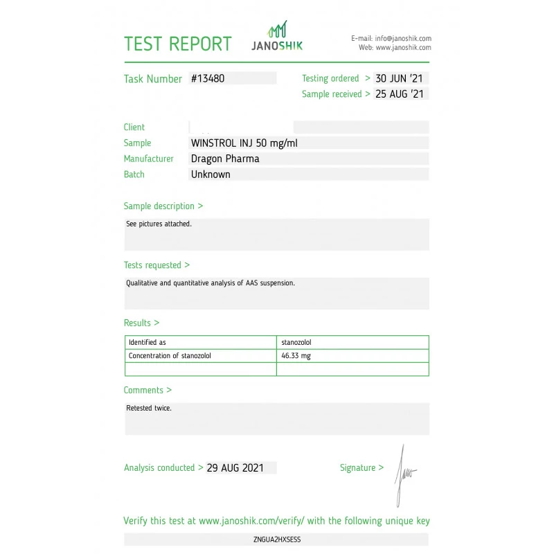 WINSTROL 50 50 mg/ml 10 ml by Dragon Pharma, Europe