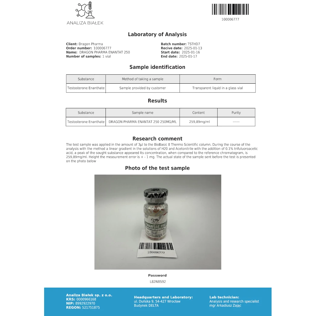 ENANTAT 250 250 mg/ml 10 ml by Dragon Pharma, Europe