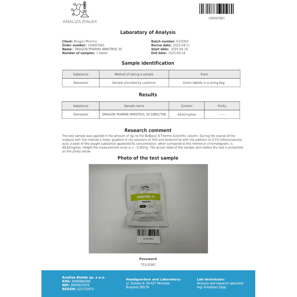WINSTROL 50 - 100 tabs by Dragon Pharma, Europe WINSTROL 50 - 100 tabs by Dragon Pharma, Europe