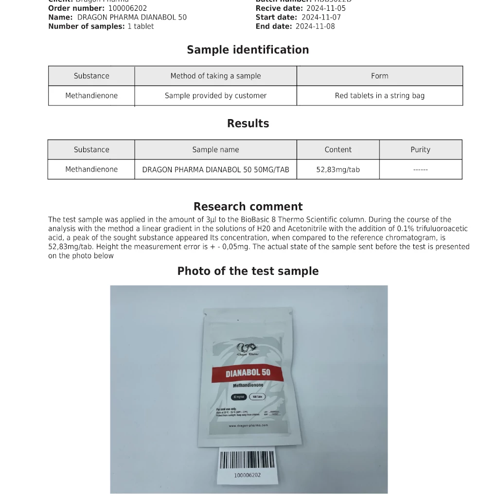 DIANABOL 50 - 100 tabs by Dragon Pharma, Europe DIANABOL 50 - 100 tabs by Dragon Pharma, Europe