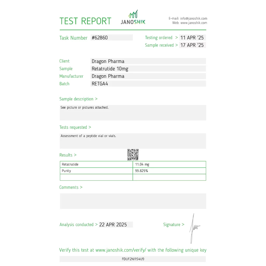 RETATRUTIDE - vial by Dragon Pharma, Europe RETATRUTIDE - vial by Dragon Pharma, Europe