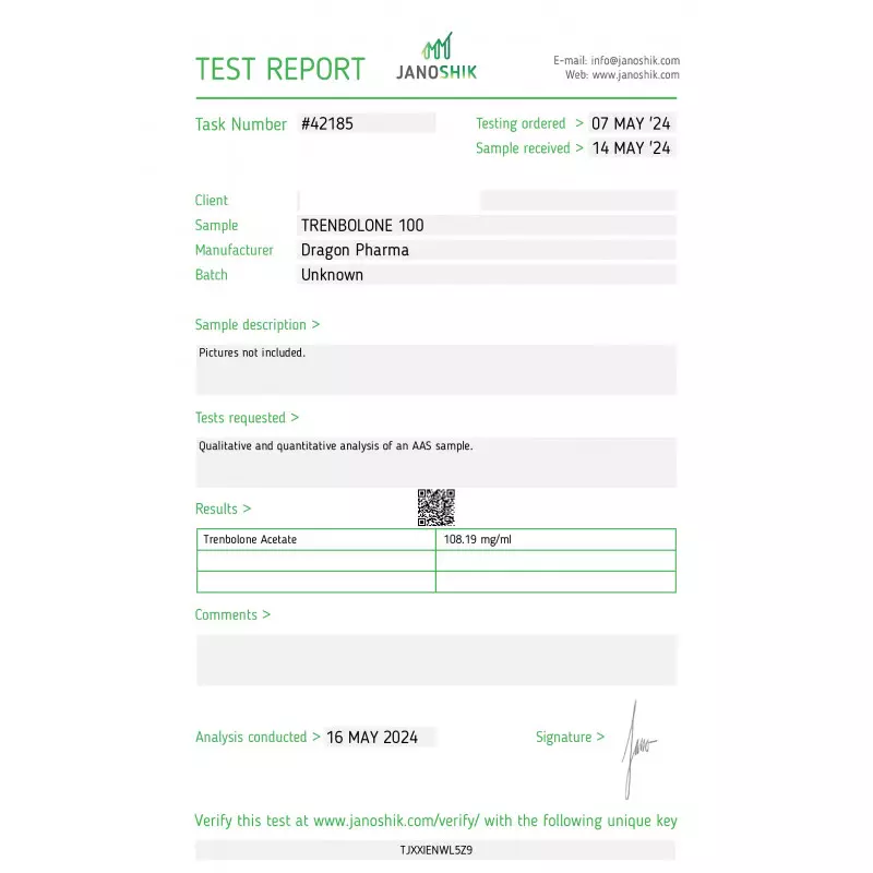 dragon pharma trenbolone 100 lab test results 2024-05-16